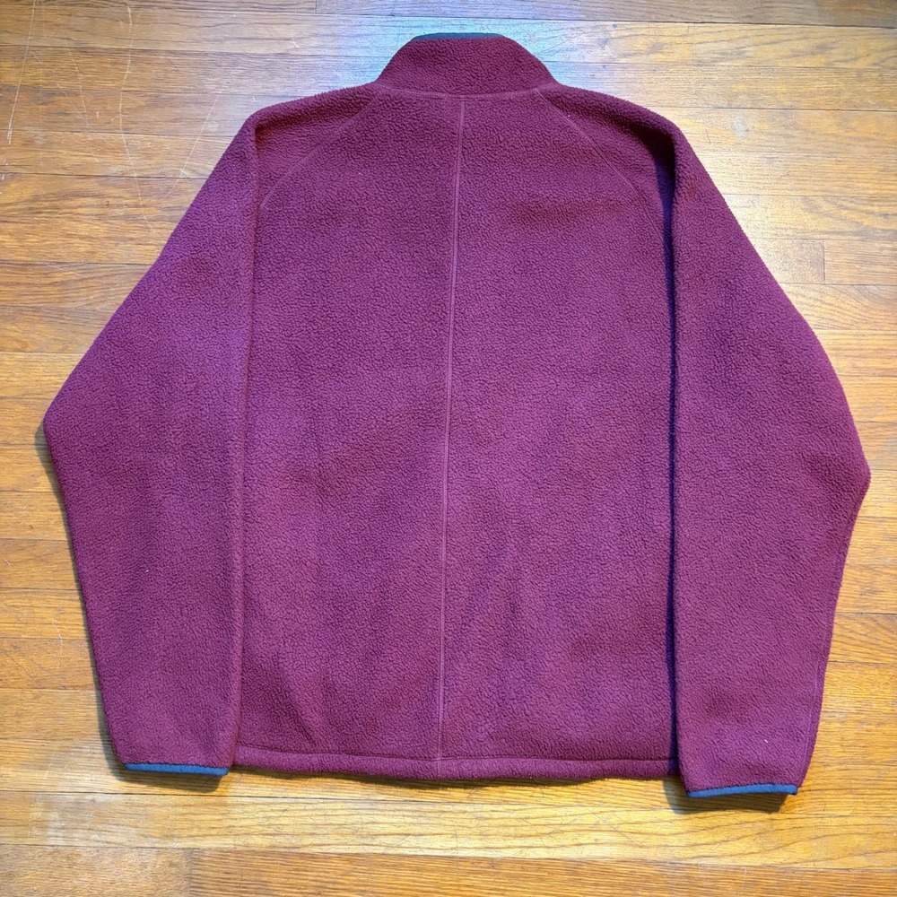 LL Bean Mens XXL Full Zip Fleece Jacket Burgundy Recycled Polyester 518186 - Picture 6 of 6